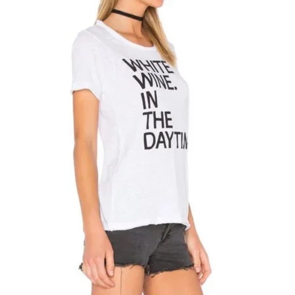 CHASER Brand White Wine In The Daytime Graphic Crewneck Tee | Size Small - Picture 2 of 13
